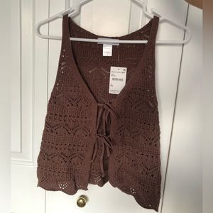 Brown Crocheted Vest